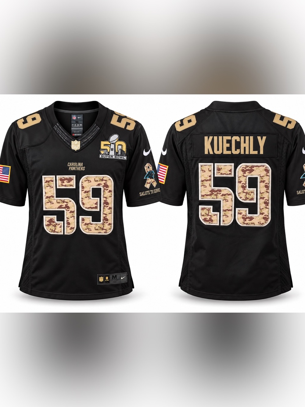 🏈 Nike Carolina Panthers Luke Kuechly #59 Stitched/Embroidered Jersey – Men’s M